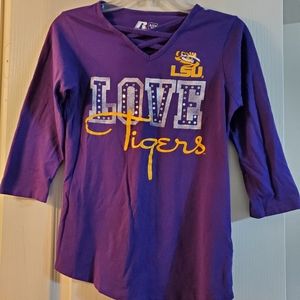 Womens LSU Tigers 3/4 sleeve shirt